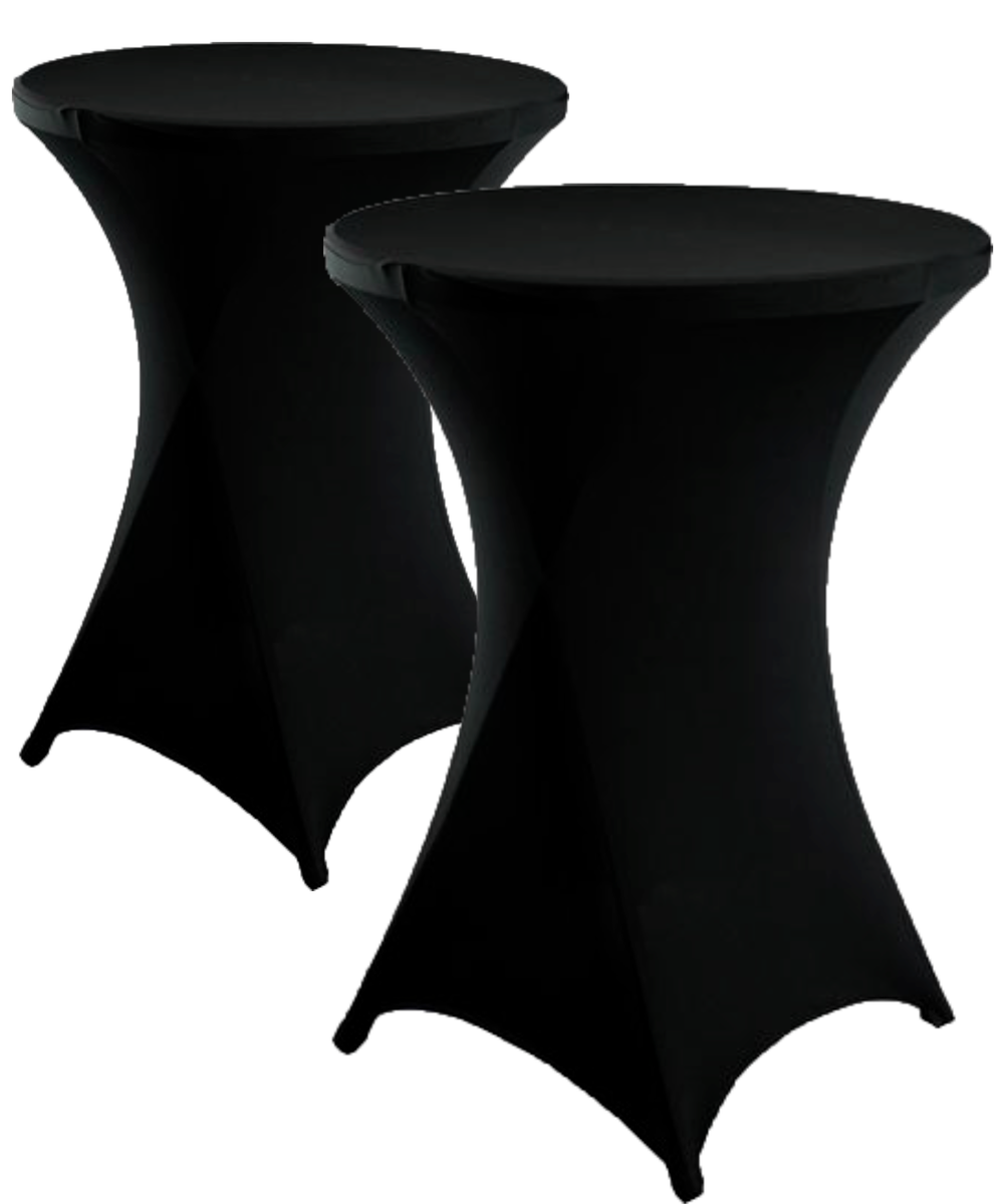 Highboy Black Cocktail Spandex Table Cover Fitted Tablecloth for