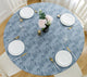 Indoor Outdoor Round Fitted Vinyl Tablecloth, Flannel Backed & Elastic Edge, Oil & Waterproof, Durable Classy Marble Patterns for Round Tables