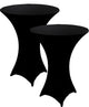 Highboy Black Cocktail Spandex Table Cover Fitted Tablecloth for Round Tables
