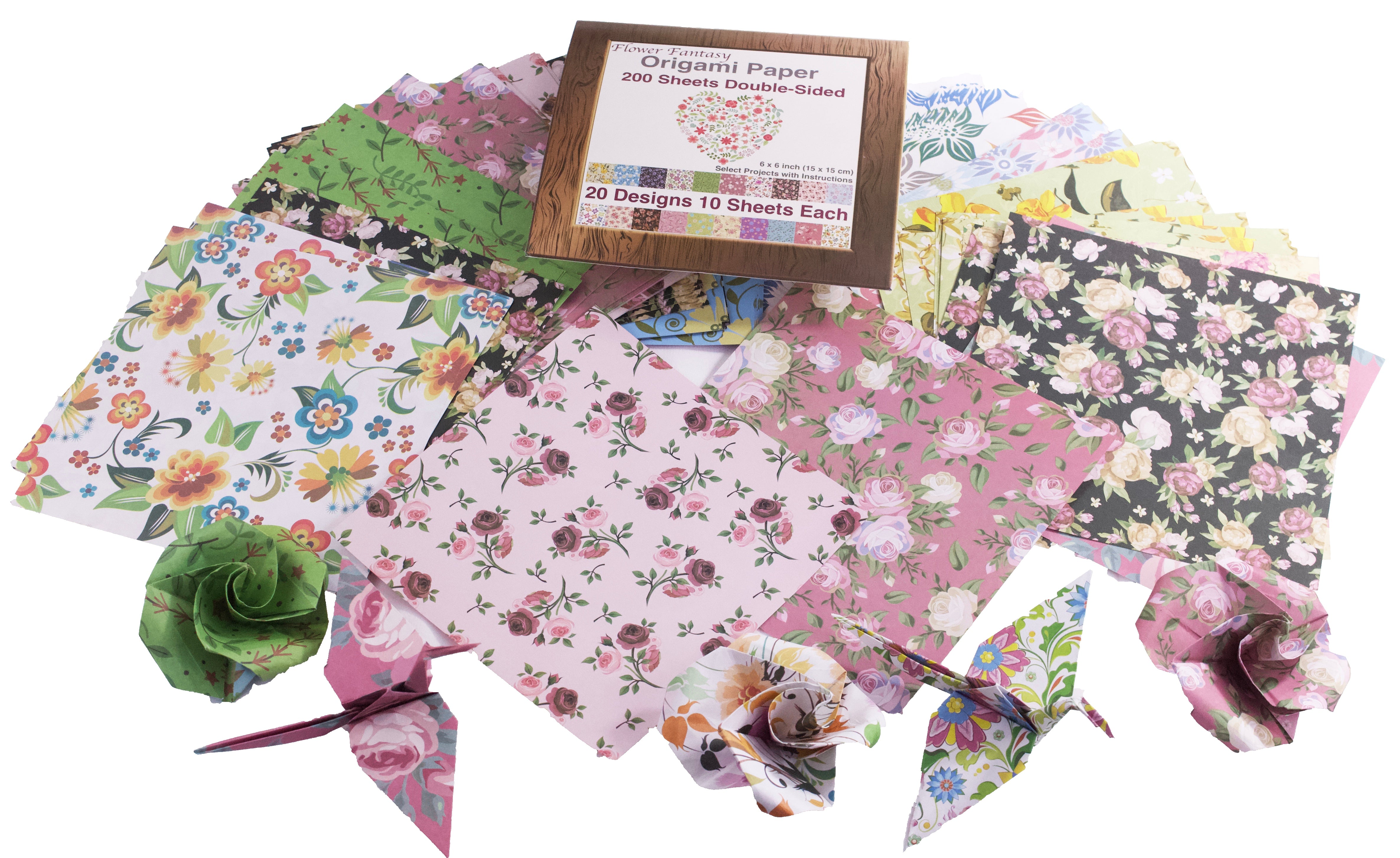 20pcs Japanese Origami Paper Flower Floral Scrapbook Paper Handmade  Materials Folding Paper Craft Decorative Paper Accessories