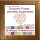 Premium Origami Paper 200 Sheets 20 Designs of Flower Fantasy for Home Decoration and Weddings