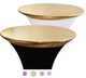 Round Cocktail Table Tight Fitted Gold Spandex Topper Cap (2-Pack)